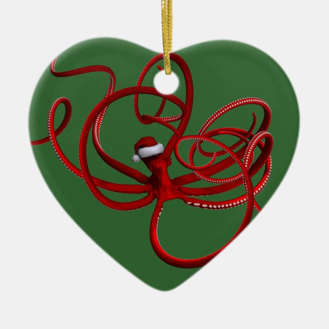 Ornamento De Cerâmica Papais noeis Kraken (Frente)