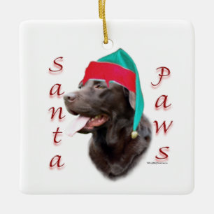 Ornamento De Cerâmica Papais noeis Labrador Retriever (choc)