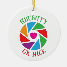 Ornamento De Cerâmica Papais noeis malvados ou bonitos fazem um Natal mo