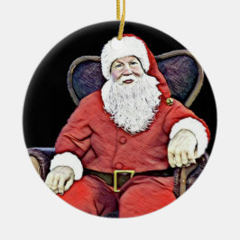 Ornamento De Cerâmica Papais noeis Observando