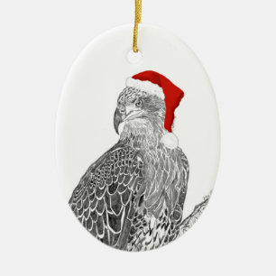 Ornamento De Cerâmica Papais noeis Oval Eagle Sub-Adulto E9 Vêm PARA CA