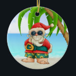 Ornamento De Cerâmica Papais noeis Paradise Beach - SRF<br><div class="desc">Divirta-se com isso. Pense em temas! Jogue com cores de fundo, adicione ou exclua texto e (por um pouco de taxa extra) personalize o verso com imagens, cores, logotipo / informações comerciais, etc.! Lembrem-se, ornamentos não são só para árvores de Natal. Eles ficam bem em sua casa, pendurados sobre uma...</div>