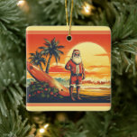 Ornamento De Cerâmica Papais noeis personalizados surfing Retro Beach Ch<br><div class="desc">Apresentando nossos Papais noeis e o Ornamento da Árvore de Natal surfboard Surfing Beach! Entre no espírito de férias com um traço de natais vintages mágicos e vibes costeiras de praia. Quer seja um presente para um entusiasta da praia ou adicionar um toque de nostalgia à sua árvore de férias,...</div>