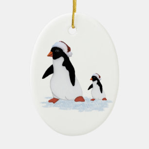 Ornamento De Cerâmica Papais noeis Pinguins