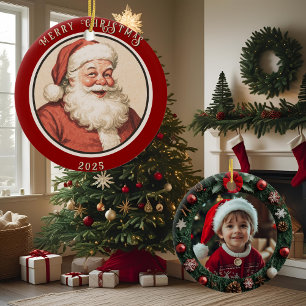 Ornamento De Cerâmica Papais noeis Retroativos Vintage