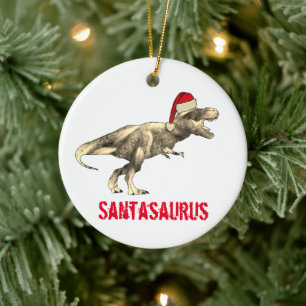 Ornamento De Cerâmica Papais noeis saurus Natal Dinossauro Assustador T