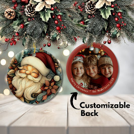 Ornamento De Cerâmica Papais noeis Vintage charmosos Natal personalizáve