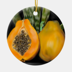 Ornamento De Cerâmica Papaya Gecko