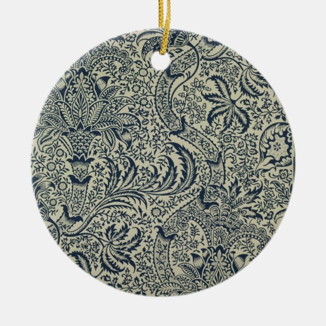 Ornamento De Cerâmica Papel de parede com marinho azul de algas (Frente)