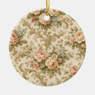 Ornamento De Cerâmica Papel de Parede com Padrão Floral Vintage