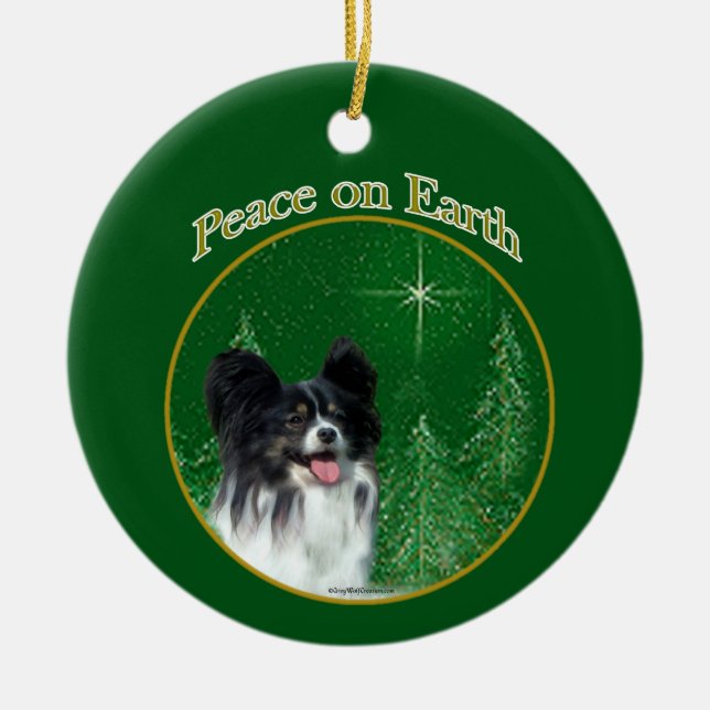 Ornamento De Cerâmica Papillon Peace (Frente)