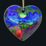Ornamento De Cerâmica Papoila azul, abstrato azul<br><div class="desc">Uma pintura de aquarela com uma papoila abstrato azul. Trabalho original de H. Cooper.</div>