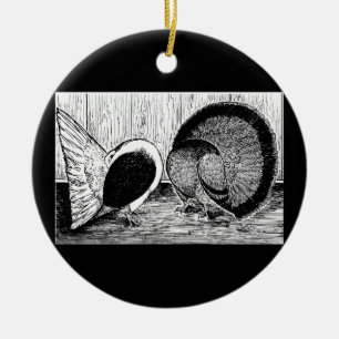 Ornamento De Cerâmica Par Fantail