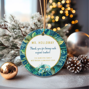 Ornamento De Cerâmica Para Ele Meu Presente De Natal De Professor Favori