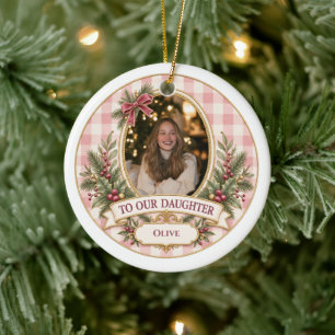 Ornamento De Cerâmica Para Nossa Filha Foto de Natal Personalizada