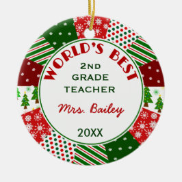 Ornamento De Cerâmica Para o presente favorito do Natal do professor