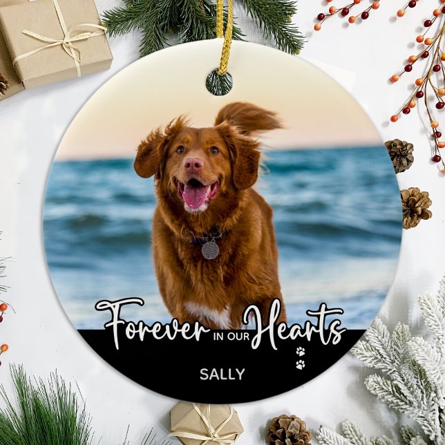 Ornamento De Cerâmica Para sempre em nosso Memorial de Foto Moderno (Criador carregado)