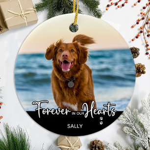 Ornamento De Cerâmica Para sempre em nosso Memorial Foto de Cachorro Mem