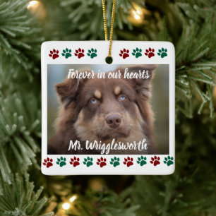 Ornamento De Cerâmica Para Sempre em Nossos Corações Cachorro Pet Foto L