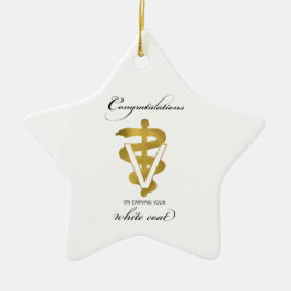 Ornamento De Cerâmica Parabéns de Cerimônia de Casaco Veterinária