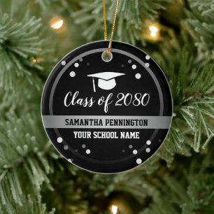 Ornamento De Cerâmica Parabéns de Graduação Confetti Keepsakr