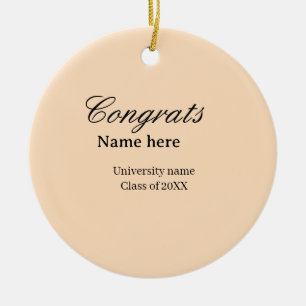 Ornamento De Cerâmica Parabéns graduado nome universidade turma de 20XX 