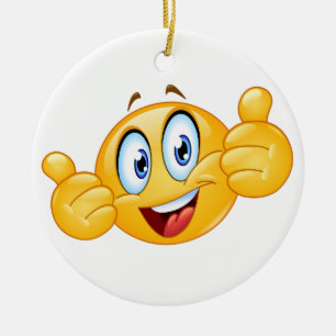 Ornamento De Cerâmica PARABÉNS VENCEDOR Rosto Feliz Sorriso