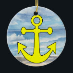 Ornamento De Cerâmica Paradise Beach Anchor<br><div class="desc">Divirta-se com isso. Pense em temas! Jogue com cores de fundo, adicione ou exclua texto e (por um pouco de taxa extra) personalize o verso com imagens, cores, logotipo / informações comerciais, etc.! Se eu adicionei ao verso, você pode facilmente excluí-lo também. Lembrem-se, ornamentos não são só para árvores de...</div>