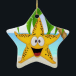 Ornamento De Cerâmica Paradise Beach Star Fish - SRF<br><div class="desc">Divirta-se com isso. Pense em temas! Jogue com cores de fundo, adicione ou exclua texto e (por um pouco de taxa extra) personalize o verso com imagens, cores, logotipo / informações comerciais, etc.! Lembrem-se, ornamentos não são só para árvores de Natal. Eles ficam bem em sua casa, pendurados sobre uma...</div>