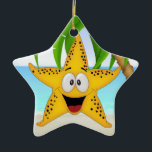 Ornamento De Cerâmica Paradise Beach Star Fish - SRF<br><div class="desc">Divirta-se com isso. Pense em temas! Jogue com cores de fundo, adicione ou exclua texto e (por um pouco de taxa extra) personalize o verso com imagens, cores, logotipo / informações comerciais, etc.! Lembrem-se, ornamentos não são só para árvores de Natal. Eles ficam bem em sua casa, pendurados sobre uma...</div>