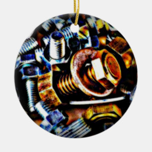 Ornamento De Cerâmica Parafusos Pop Art