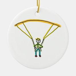 Ornamento De Cerâmica Paragliding Stickman