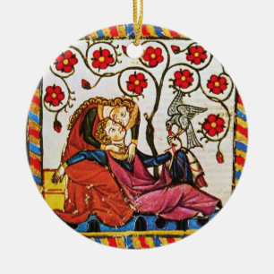 ORNAMENTO DE CERÂMICA PARCHE DE DIA DE OS NAMORADOS DE AMOR ETERNO