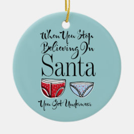 Ornamento De Cerâmica Pare De Acreditar Em Papais noeis De Roupa Secundá