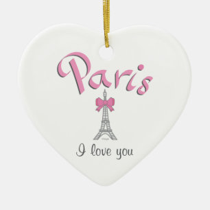 Ornamento De Cerâmica Paris, eu te amo