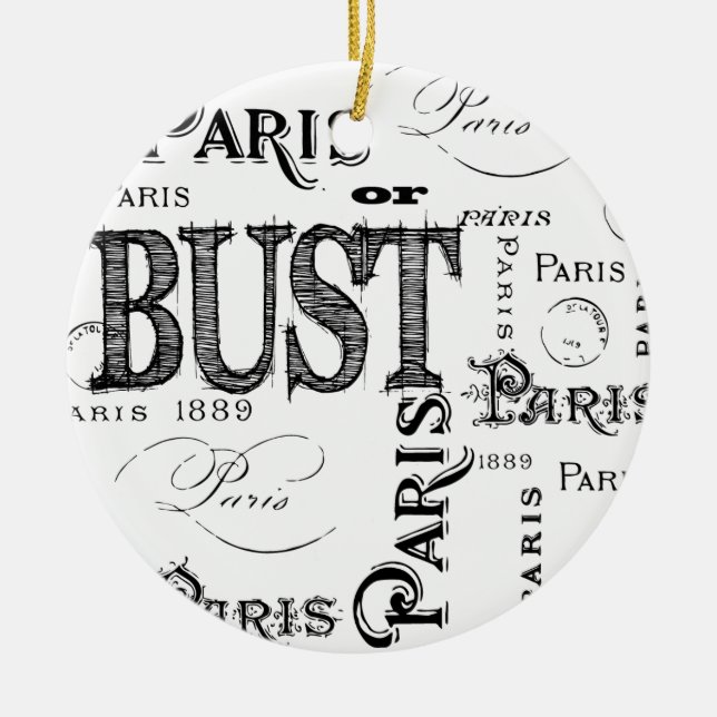 Ornamento De Cerâmica Paris, França, Presentes e Souvenirs (Frente)