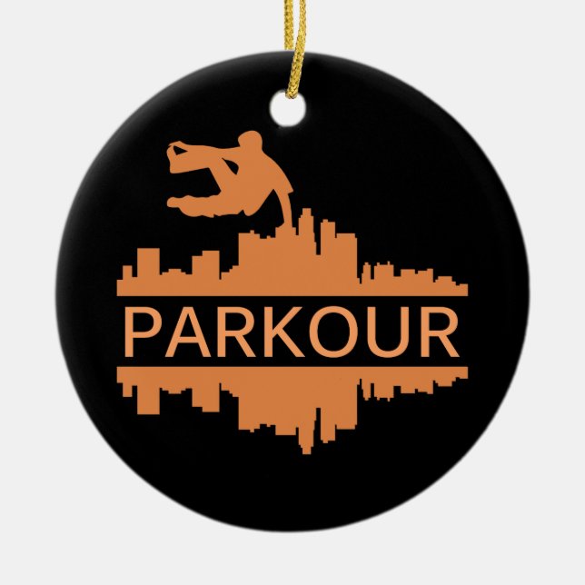 Ornamento De Cerâmica Parkour Gift (Frente)