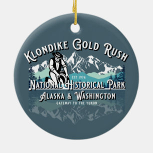 ORNAMENTO DE CERÂMICA PARQUE HISTÓRICO NACIONAL DE KLONDIKE DOURADO RUSH