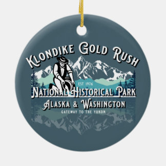 ORNAMENTO DE CERÂMICA PARQUE HISTÓRICO NACIONAL DE KLONDIKE DOURADO RUSH
