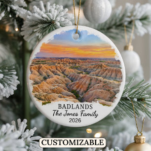 Ornamento De Cerâmica Parque Nacional Badlands personalizado, Dakota do 