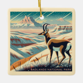 Ornamento De Cerâmica Parque Nacional Badlands Winter Souvenir Gift