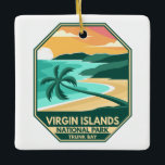 Ornamento De Cerâmica Parque Nacional das Ilhas Virgens - Emblema Retroa<br><div class="desc">Vetor trabalho de arte das Ilhas Virgens. O parque ocupa a maioria das Ruas. John,  uma das Ilhas Virgens dos EUA.</div>