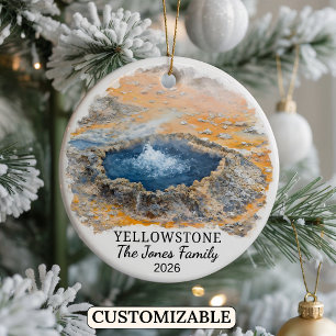 Ornamento De Cerâmica Parque Nacional de Yellowstone personalizado, Mont