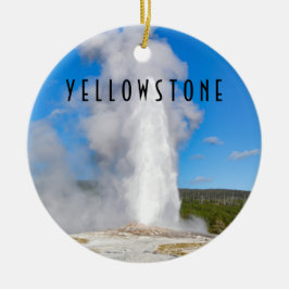 Ornamento De Cerâmica Parque Nacional de Yellowstone, velho e fiel