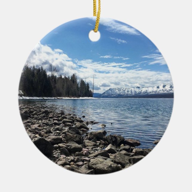 Ornamento De Cerâmica Parque Nacional do Glacier de Montana (Frente)