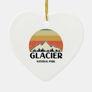 Ornamento De Cerâmica Parque Nacional Glacier Vintage