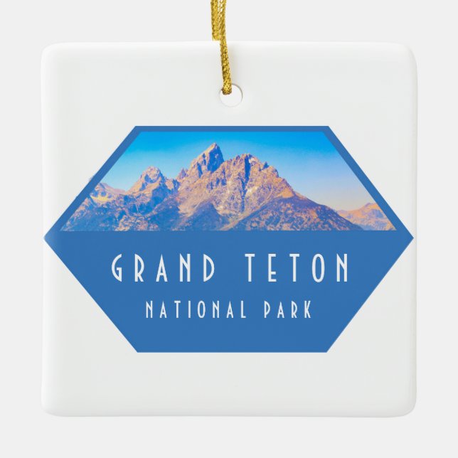 Ornamento De Cerâmica Parque Nacional Grand Teton (Frente)