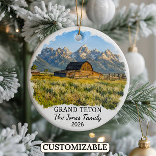 Ornamento De Cerâmica Parque Nacional Grand Teton Personalizado, Wyoming