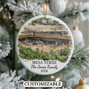 Ornamento De Cerâmica Parque Nacional Mesa Verde personalizado, Colorado
