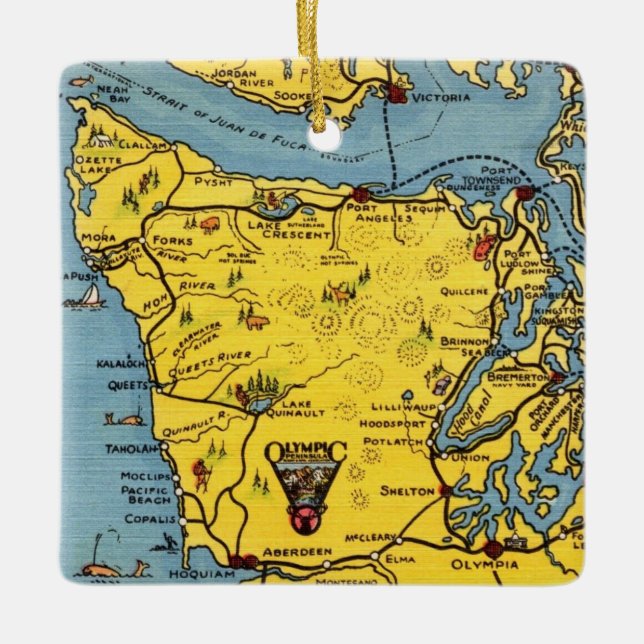 Ornamento De Cerâmica Parque Nacional Olympic (Frente)